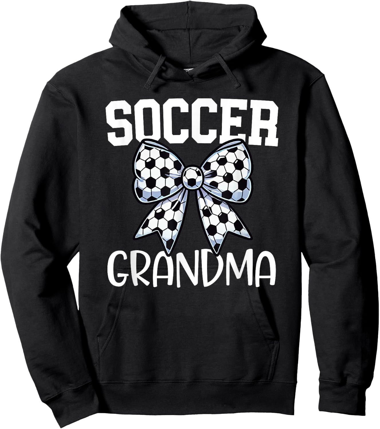 Proud Soccer Grandma - Game Day - My Favorite Player - Bow Hoodie - Hoodie | Black