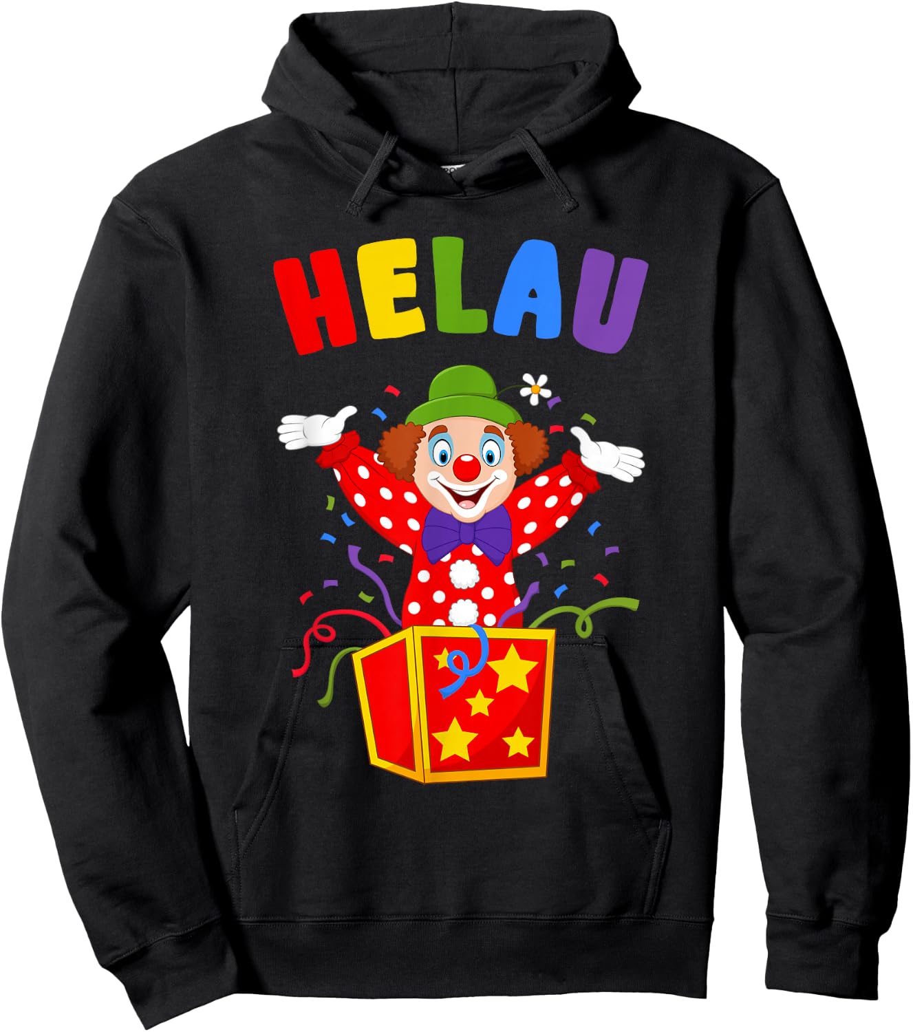 Helau Lustiges Fasching mit Clown Helau , black Hoodie - Hoodie | Black