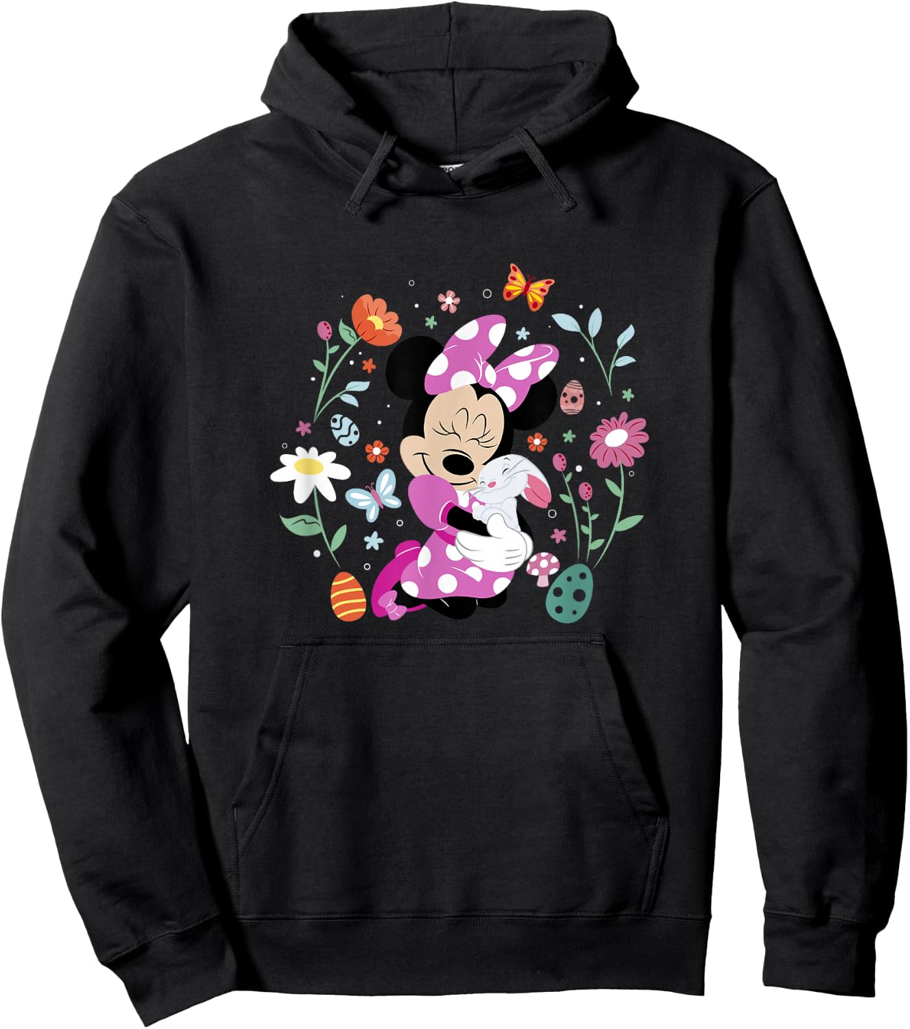 Disney Minnie Mouse Easter Spring Wildflower Bunny Hug Hoodie - Hoodie | Black