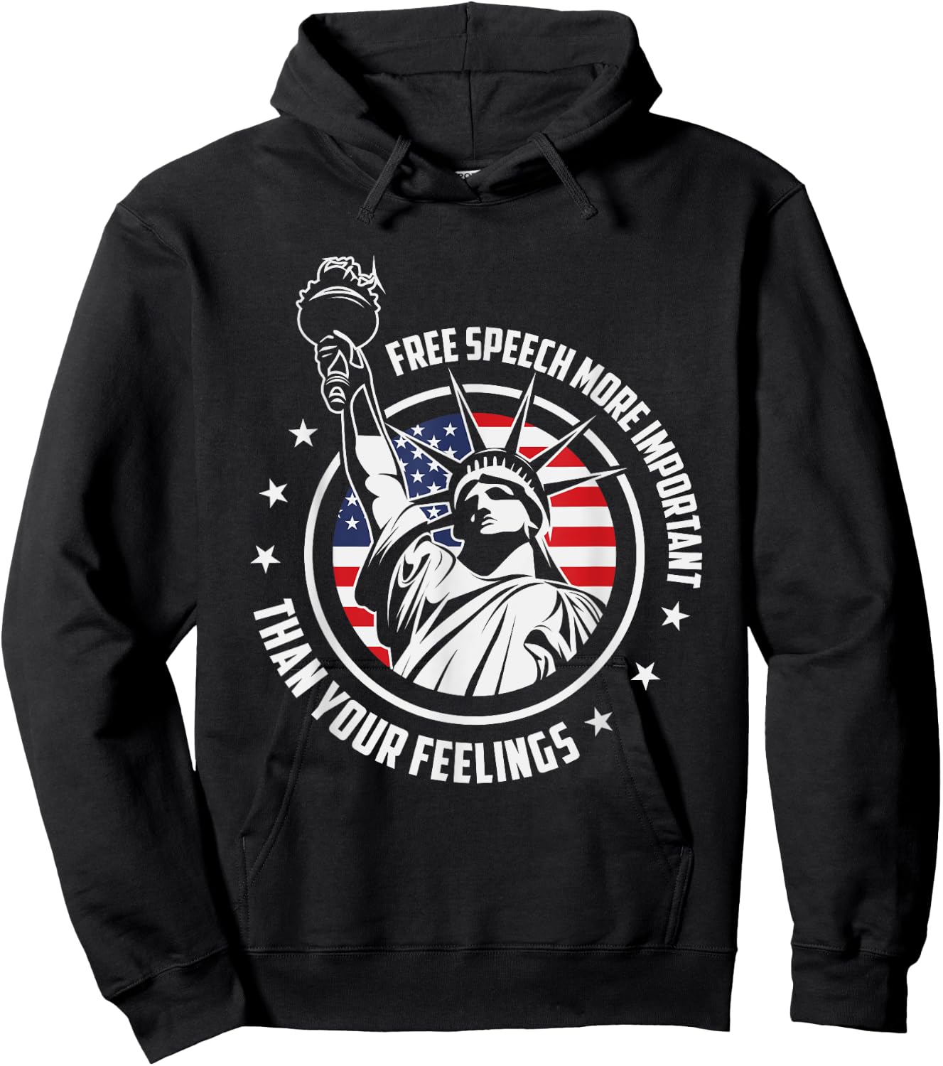 Free Speech More Important Than Your Feelings | USA Freedom Hoodie - Hoodie | Black