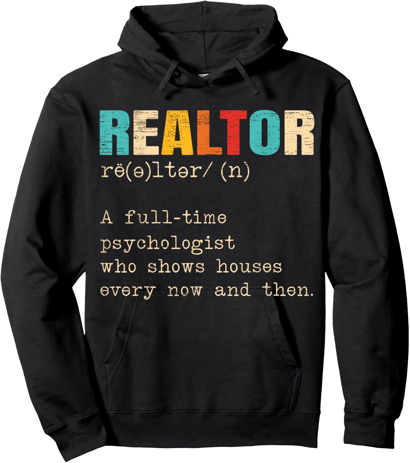 Funny Realtor Definition Real Estate Agent House Seller Hoodie - Hoodie | Black