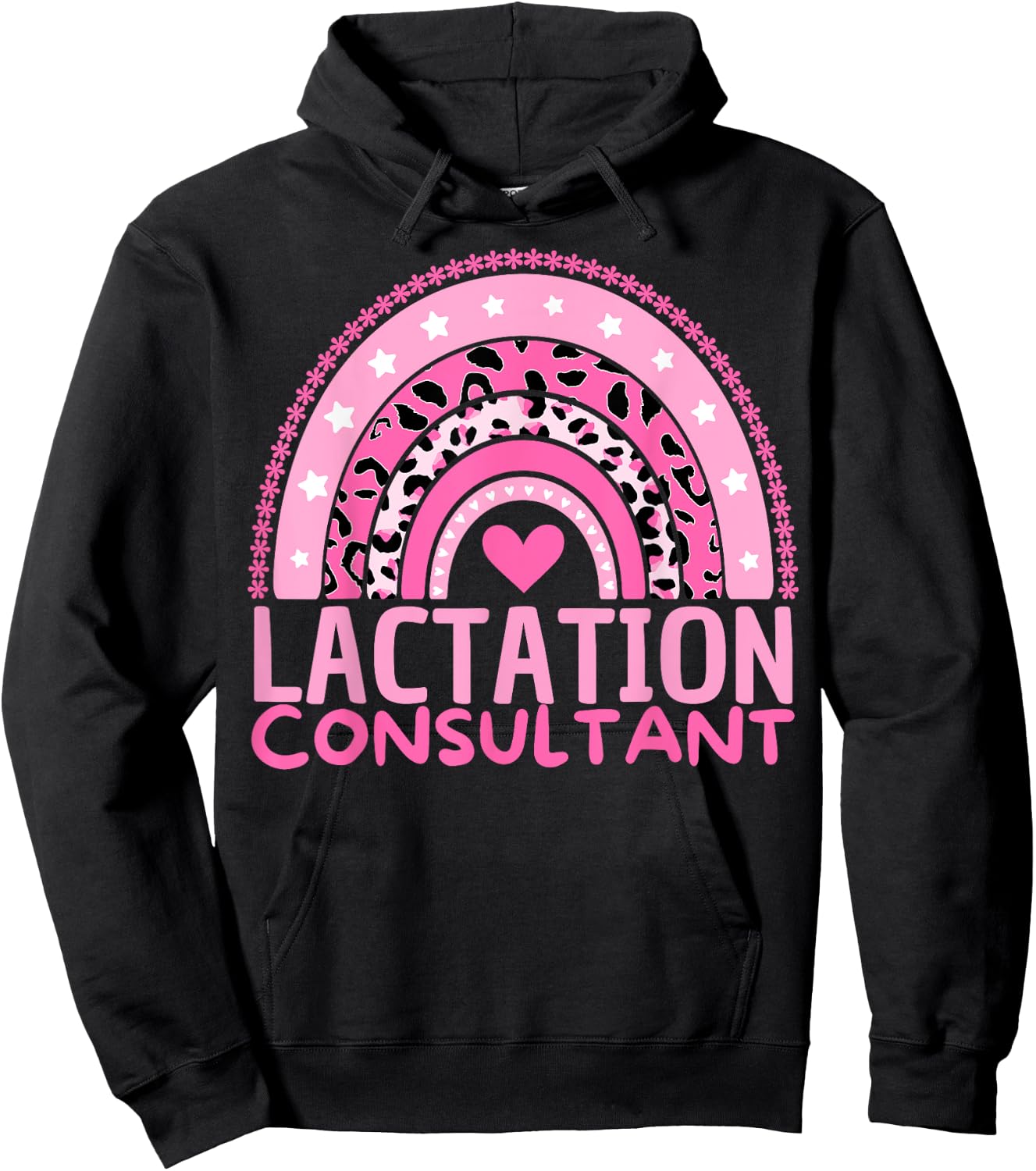 Lactation Consultant Breastfeeding Week Awareness Rainbow Hoodie - Hoodie | Black