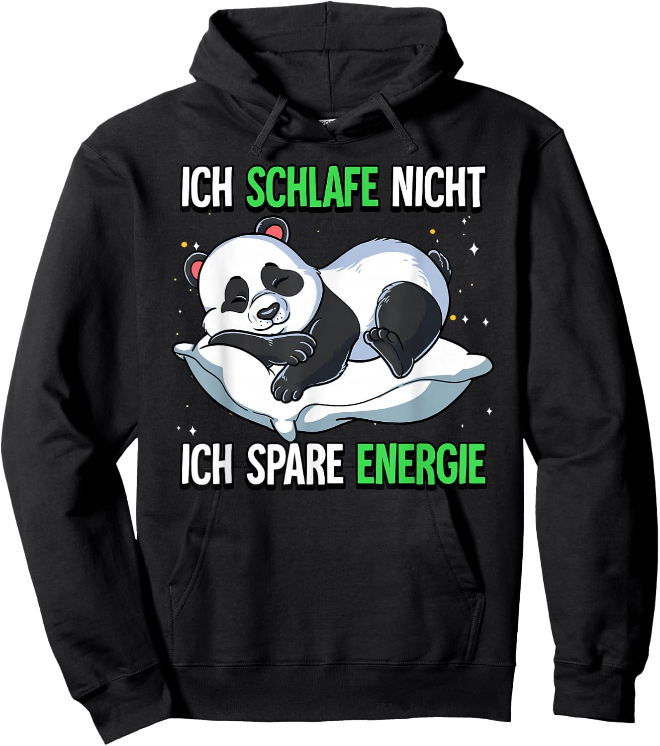 Ich Schlafe Nicht Ich Spare Energie Hoodie - Hoodie | Black
