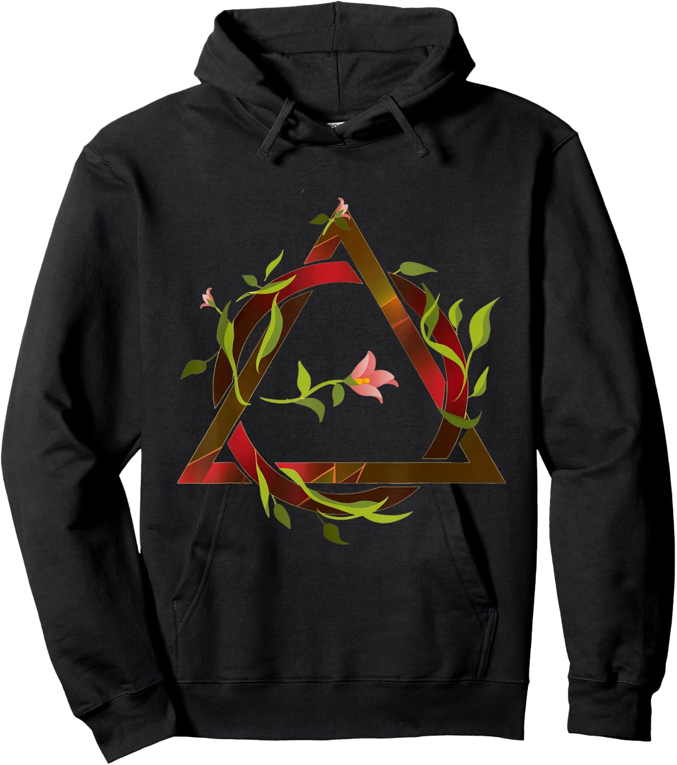 Therian Symbol with Inclusion of Flowers Hoodie - Hoodie | Black
