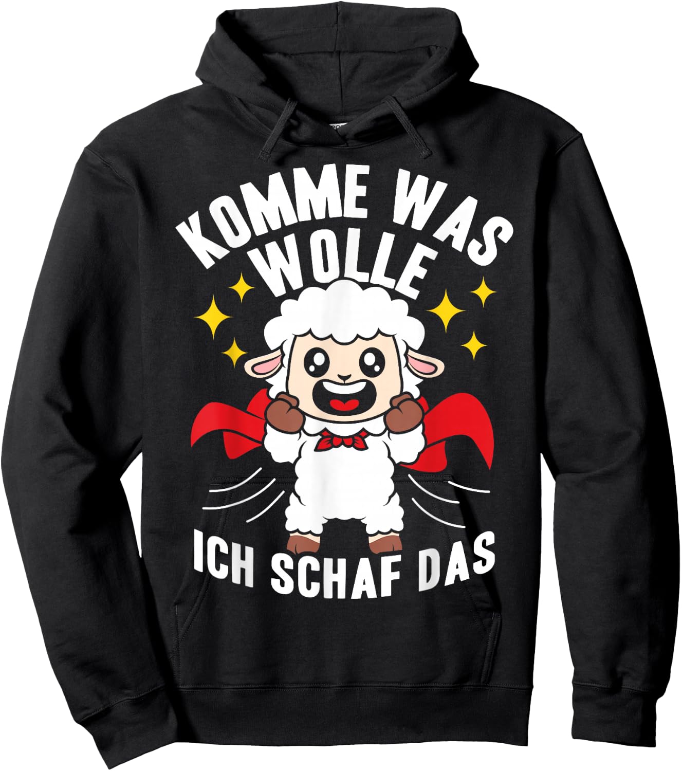 KOMME WAS WOLLE ICH Schaf DAS Funny saying sheep Hoodie - Hoodie | Black