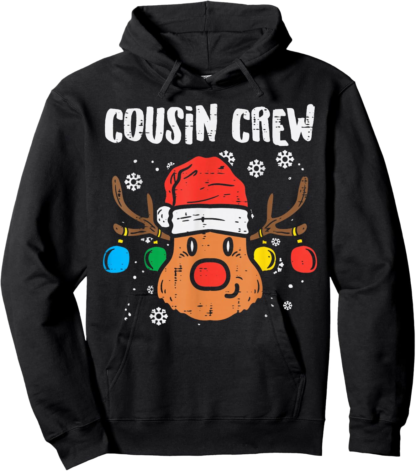 Cousin Crew Xmas PJs Matching Christmas Pajamas For Family Hoodie - Hoodie | Black