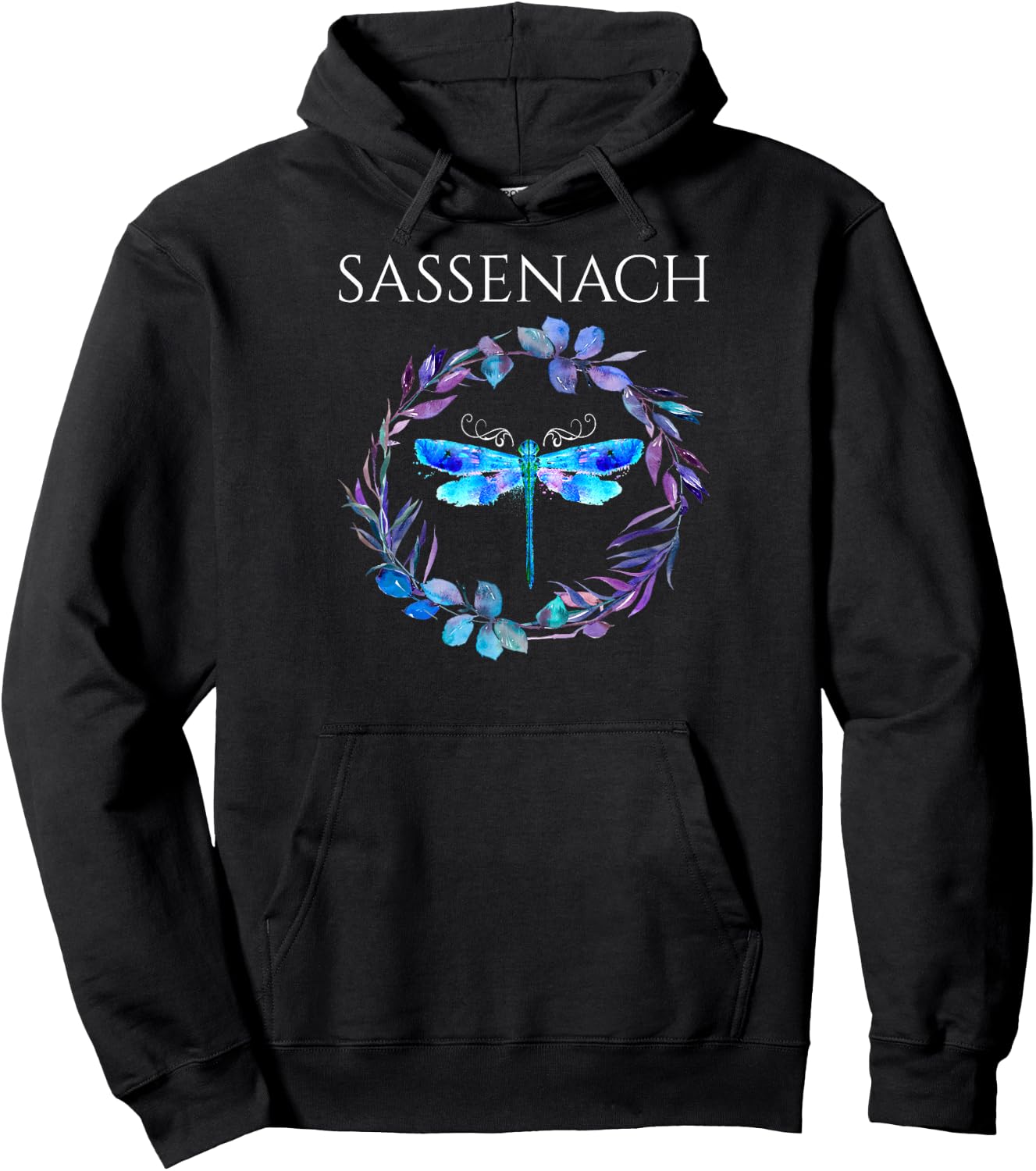 Sassenach Dragonfly Flower Flowers Hoodie - Hoodie | Black