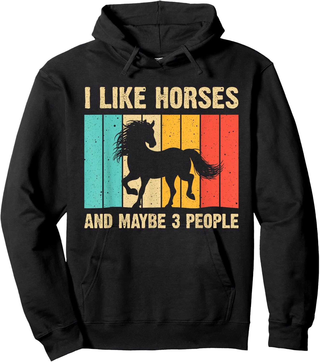 Funny Horse Art Horse Lover Men Women Boys Girls Introvert Hoodie - Hoodie | Black