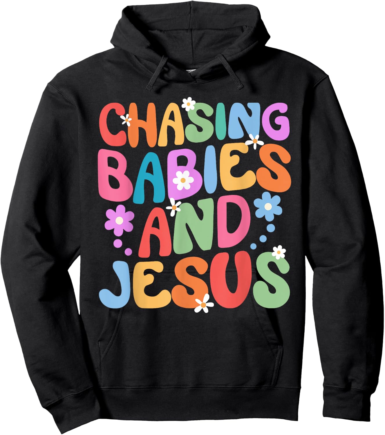 Mom Chasing Babies And Jesus Religious Christian Women Hoodie - Hoodie | Black
