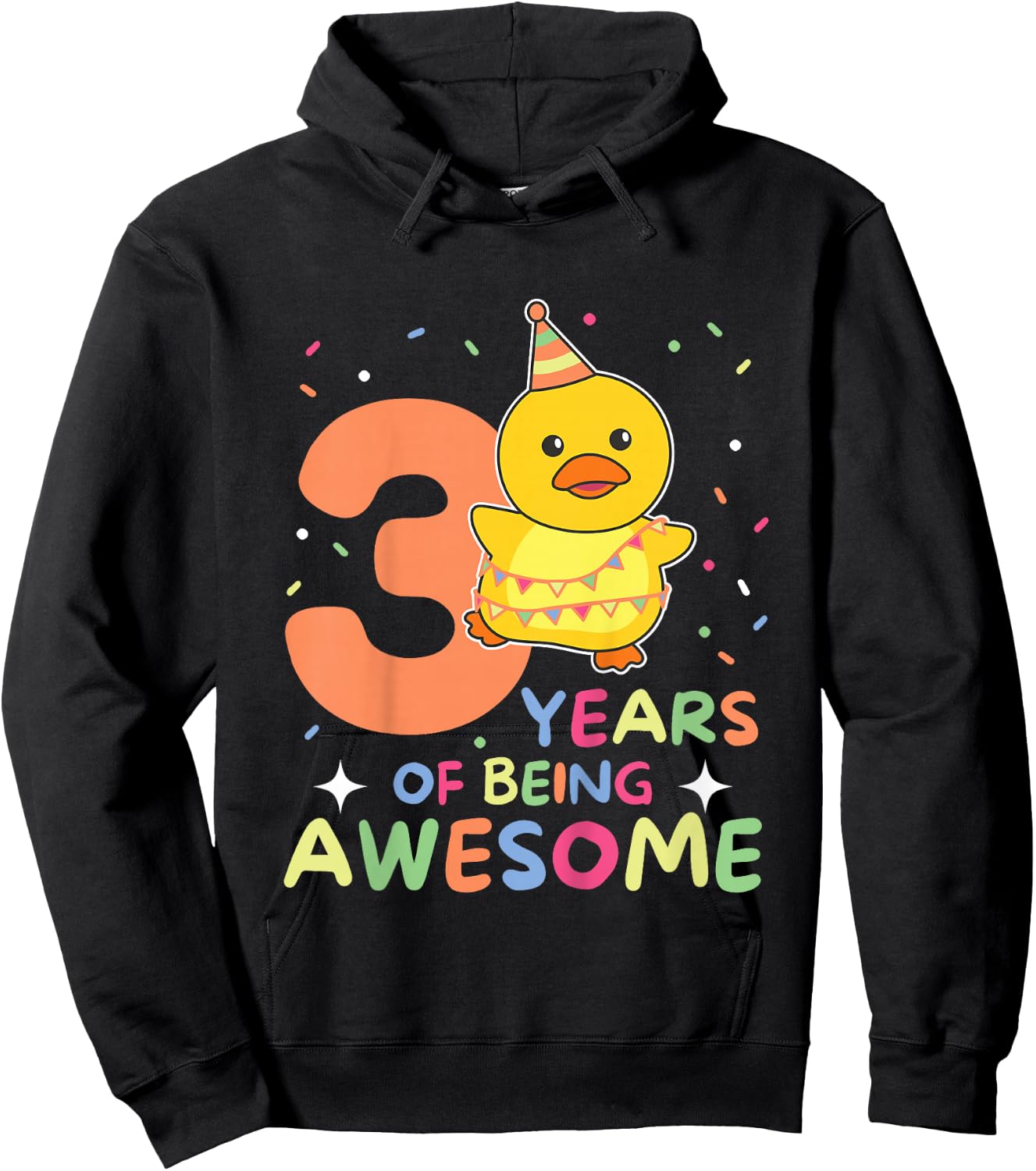 Duck For 3rd Birthday For Children Three Years Old Hoodie - Hoodie | Black