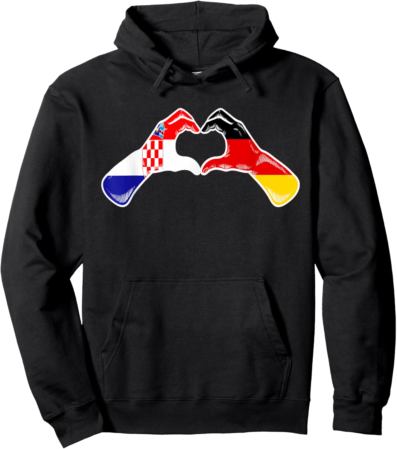 Kroatien Deutschland Flagge - Kroatisch Deutsches Herz Hoodie - Hoodie | Black