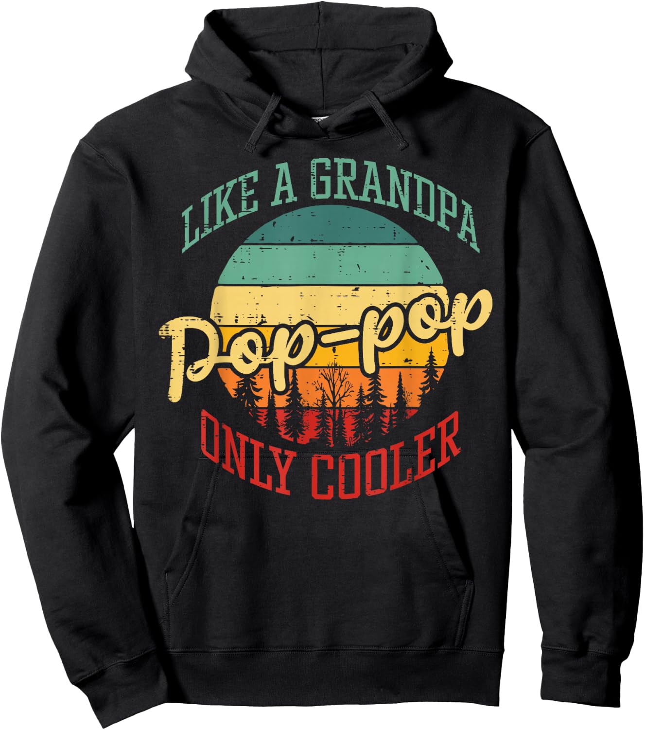 Pop Pop Like Grandpa Only Cooler Retro Fathers Day Papa Men Hoodie - Hoodie | Black