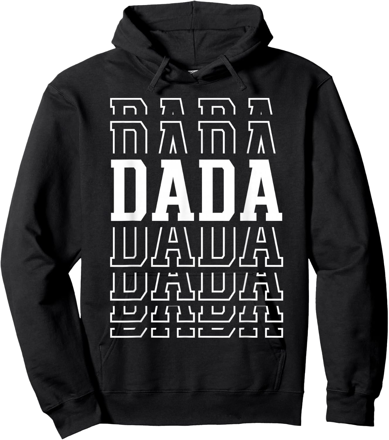 Dada Funny Layered Text Father's Day Dad Hoodie - Hoodie | Black