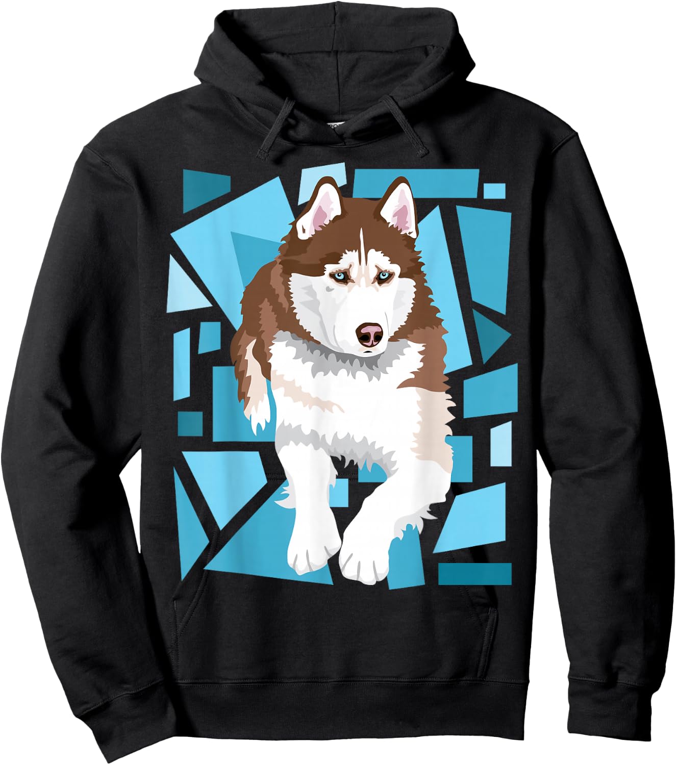 beautiful red brown Siberian Husky with blue eyes Hoodie - Hoodie | Black