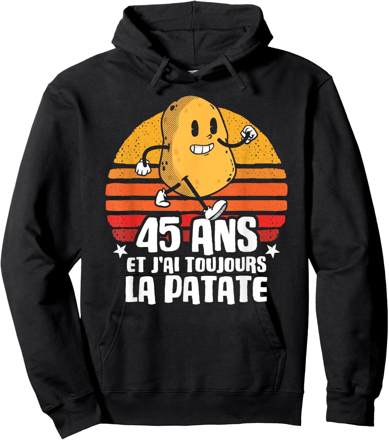 Anniv Gift 45 Years Birthday Decoration 45 Years Potato , Black, S Hoodie - Hoodie | Black