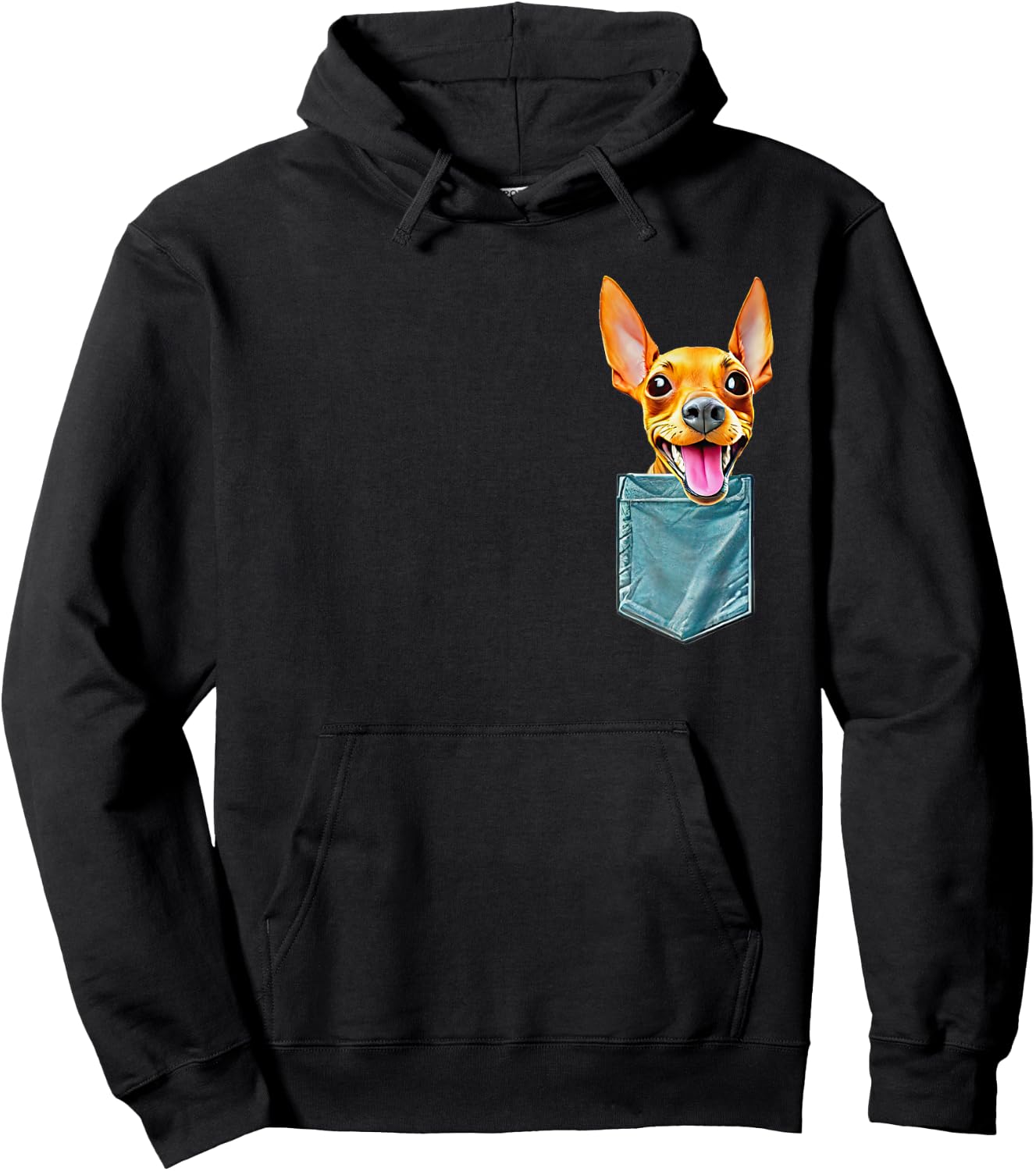 Minpin in pocket miniature pinscher min pin puppy dog mom da Hoodie - Hoodie | Black