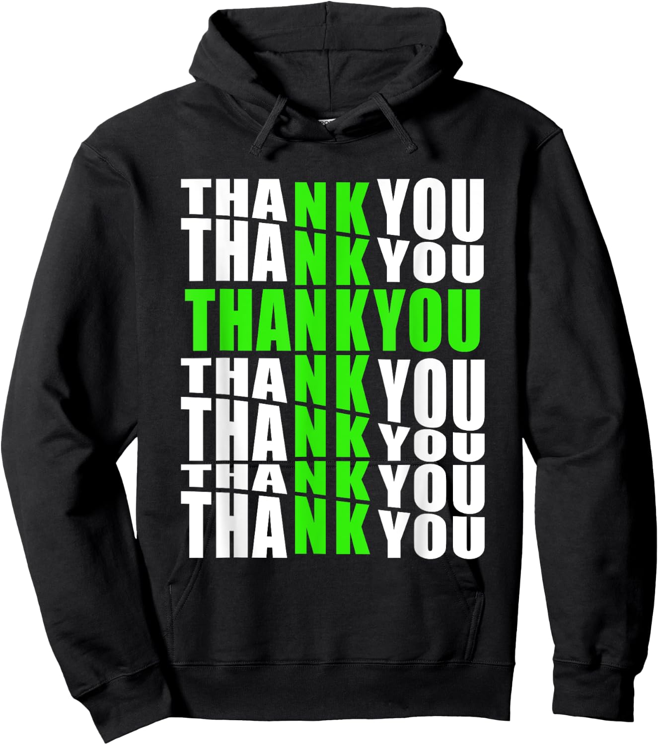 Thank You Written To Form Cross Jesus Gratitude Blessings Hoodie - Hoodie | Black
