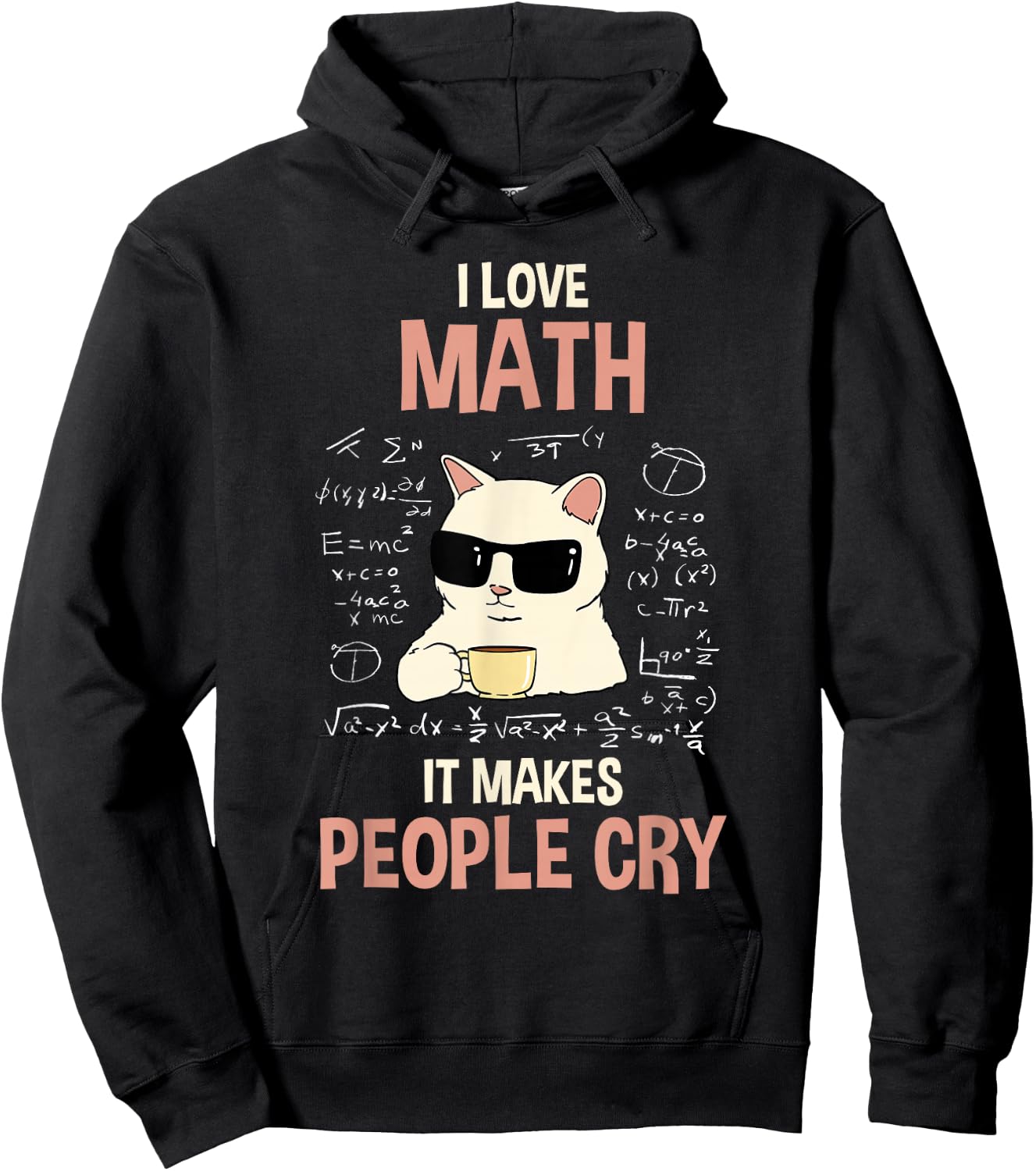 with German Text "Ich liebe Mathe es bringt Leute zum Weinen Lehr" [German Language], black Hoodie - Hoodie | Black
