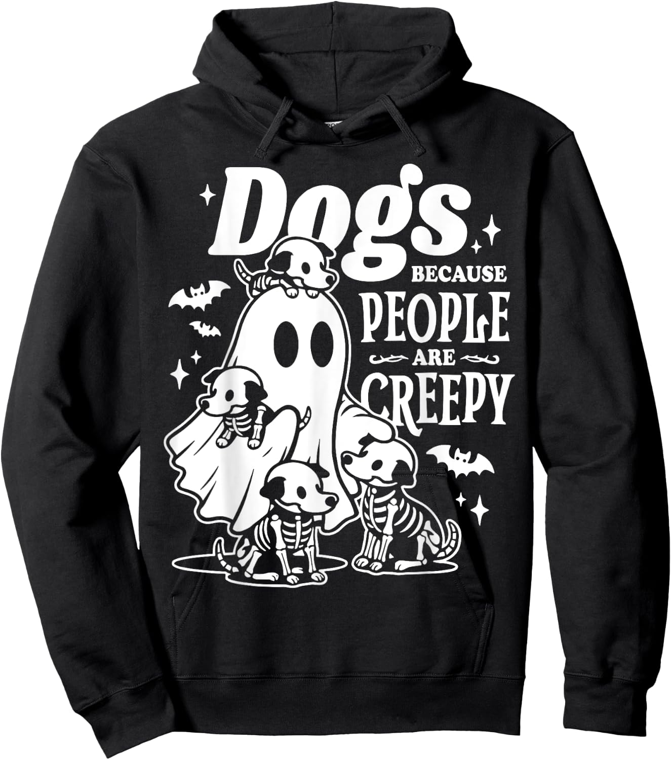 Halloween Ghost Dogs Because People Are Creepy Hoodie - Hoodie | Black
