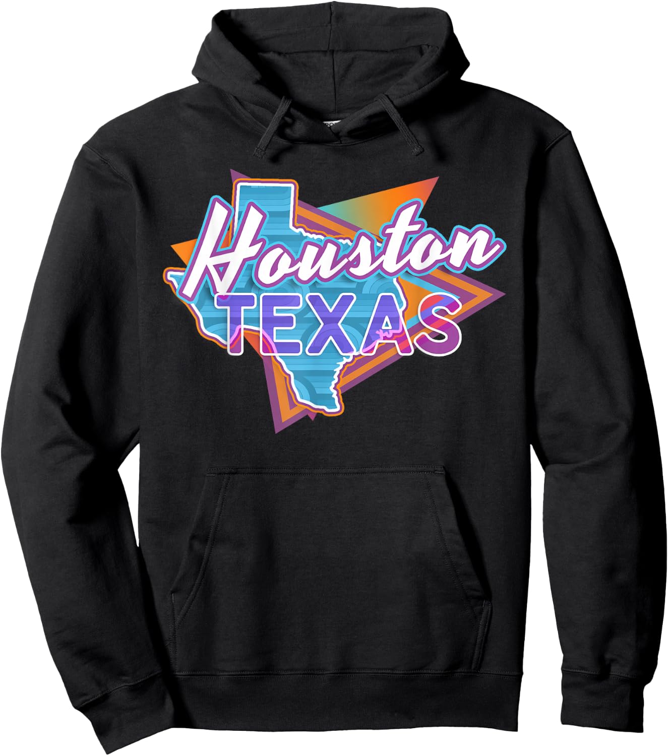 TX Hometown Classic 80s 90s Retro Souvenir Apparel Houston Texas Vintage Retro Throwback Hoodie - Hoodie | Black
