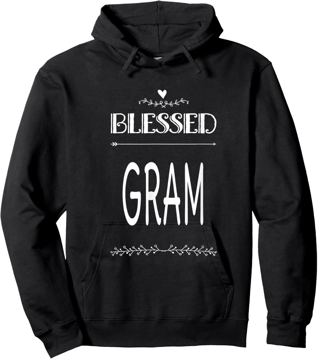 Blessed Gram Grandma Grandmother Hoodie - Hoodie | Black