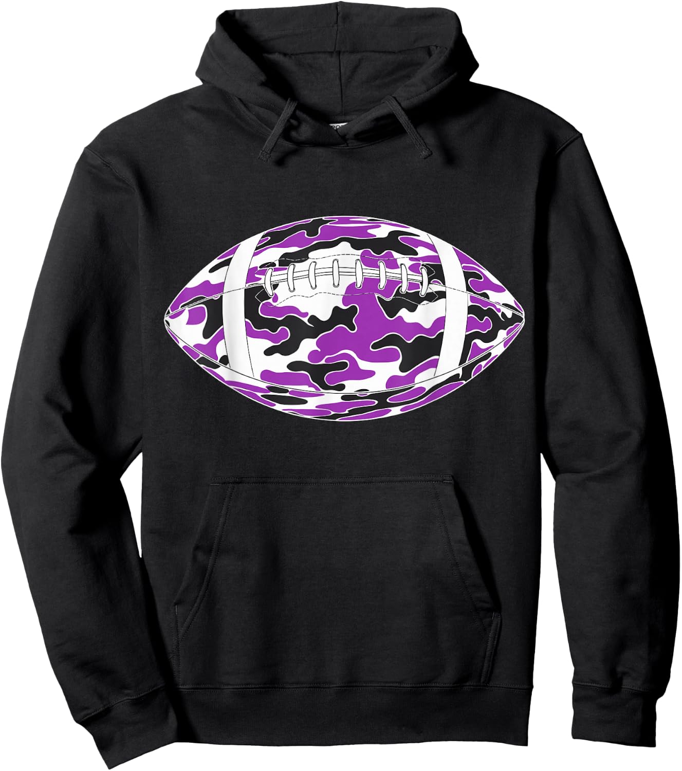 Purple Camouflage American Football Hoodie - Hoodie | Black