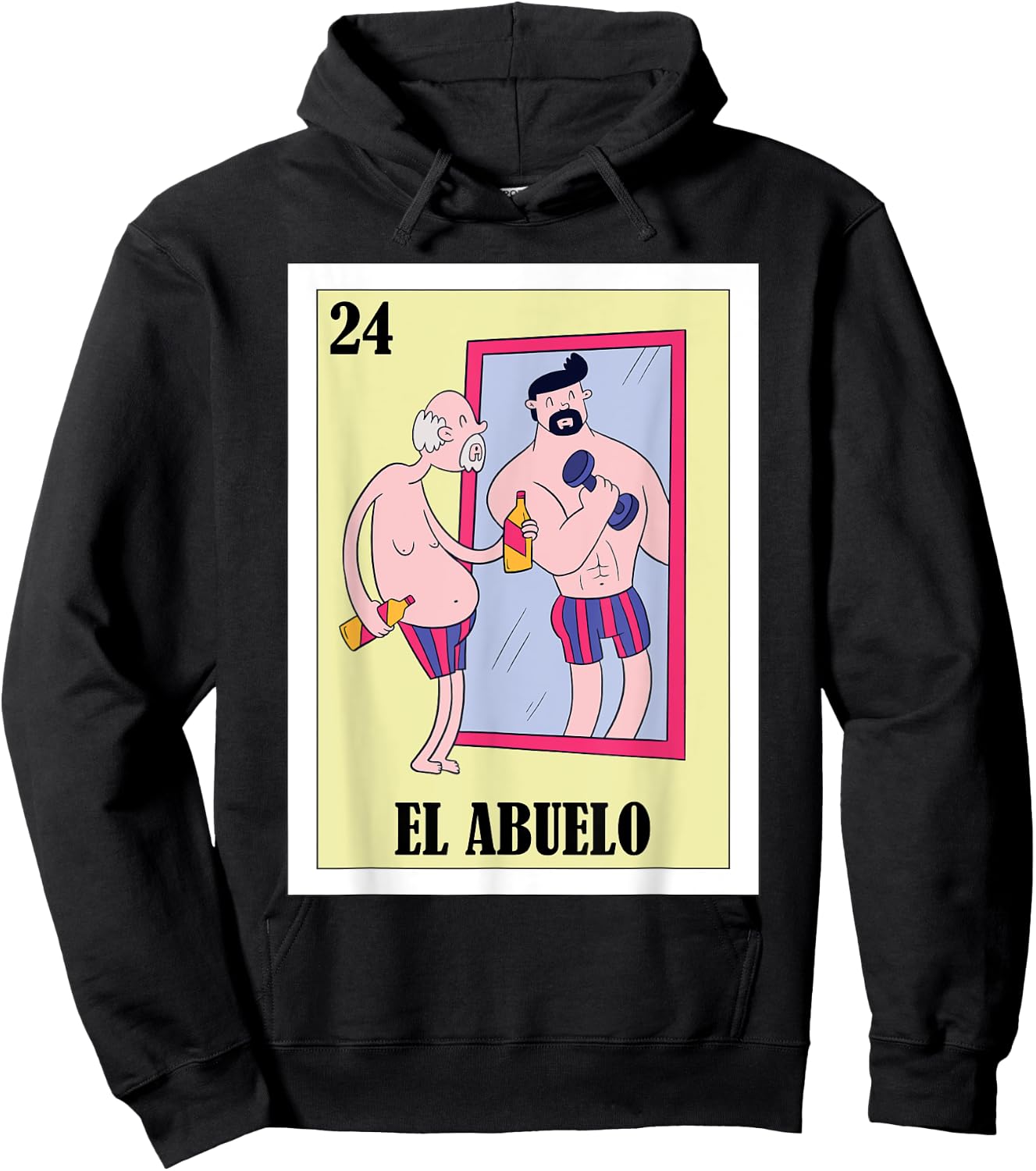 Funny Mexican Design for Grandpa in Mirror - El Abuelo Hoodie - Hoodie | Black