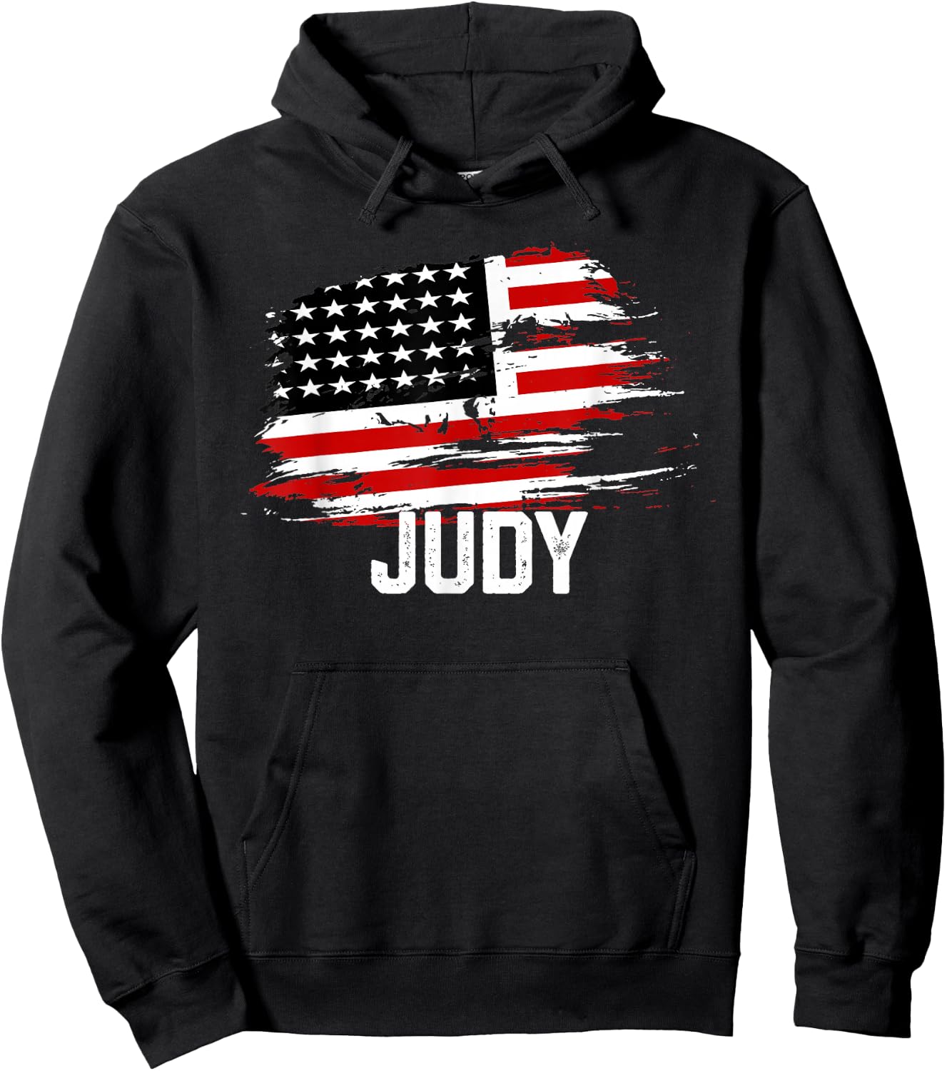 JUDY USA Flag Personalized 4th of July JUDY Hoodie - Hoodie | Black