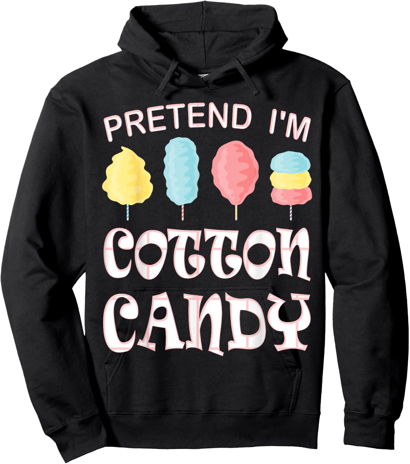 Pretend I'm Cotton Candy Halloween Costume Hoodie - Hoodie | Black