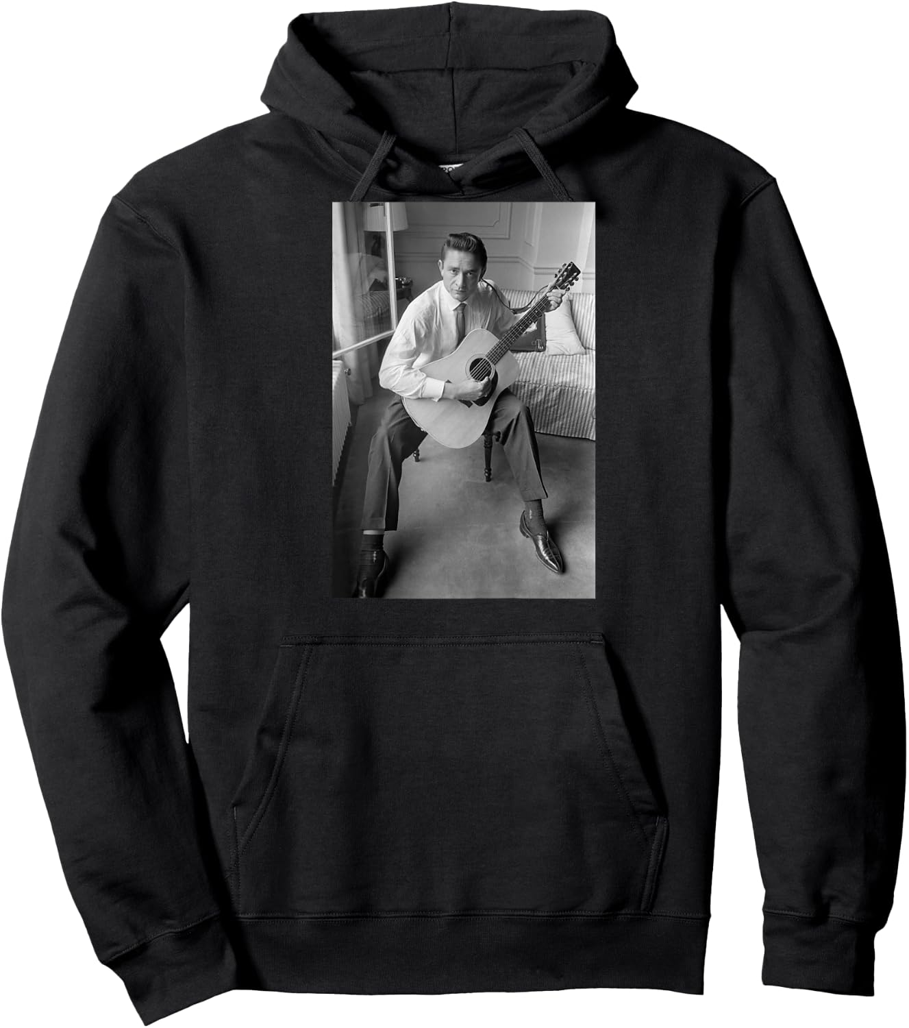 Singer Johnny Cash I Walk The Line Ring of Fire 1959 Raglan Baseball Hoodie - Hoodie | Black