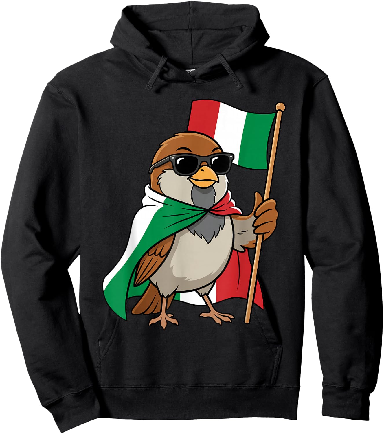 Drapeau Italien Moineau drôle Italie Hoodie - Hoodie | Black
