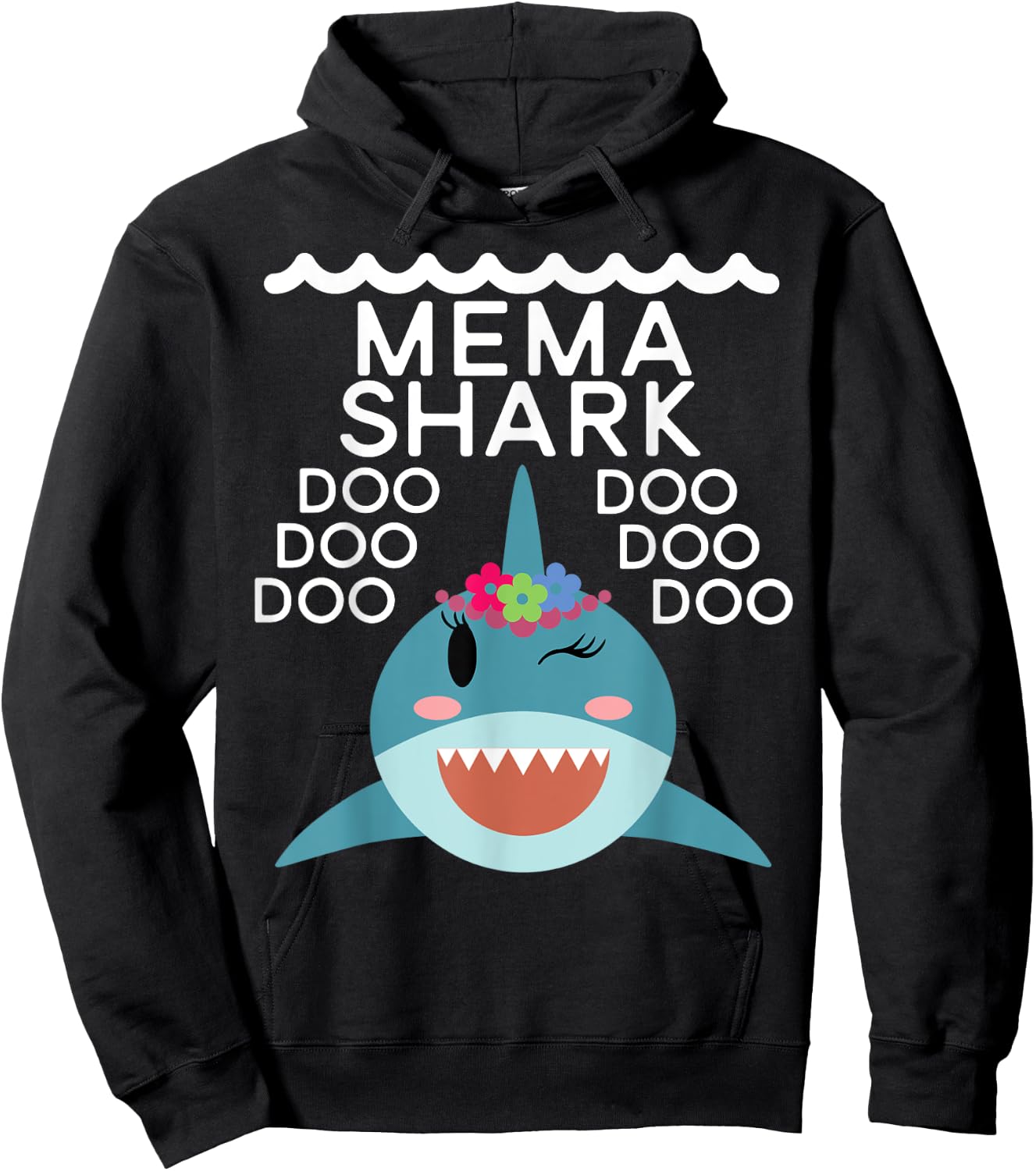 Mema Shark shirt Matching Family Shirts Shark Family Hoodie - Hoodie | Black