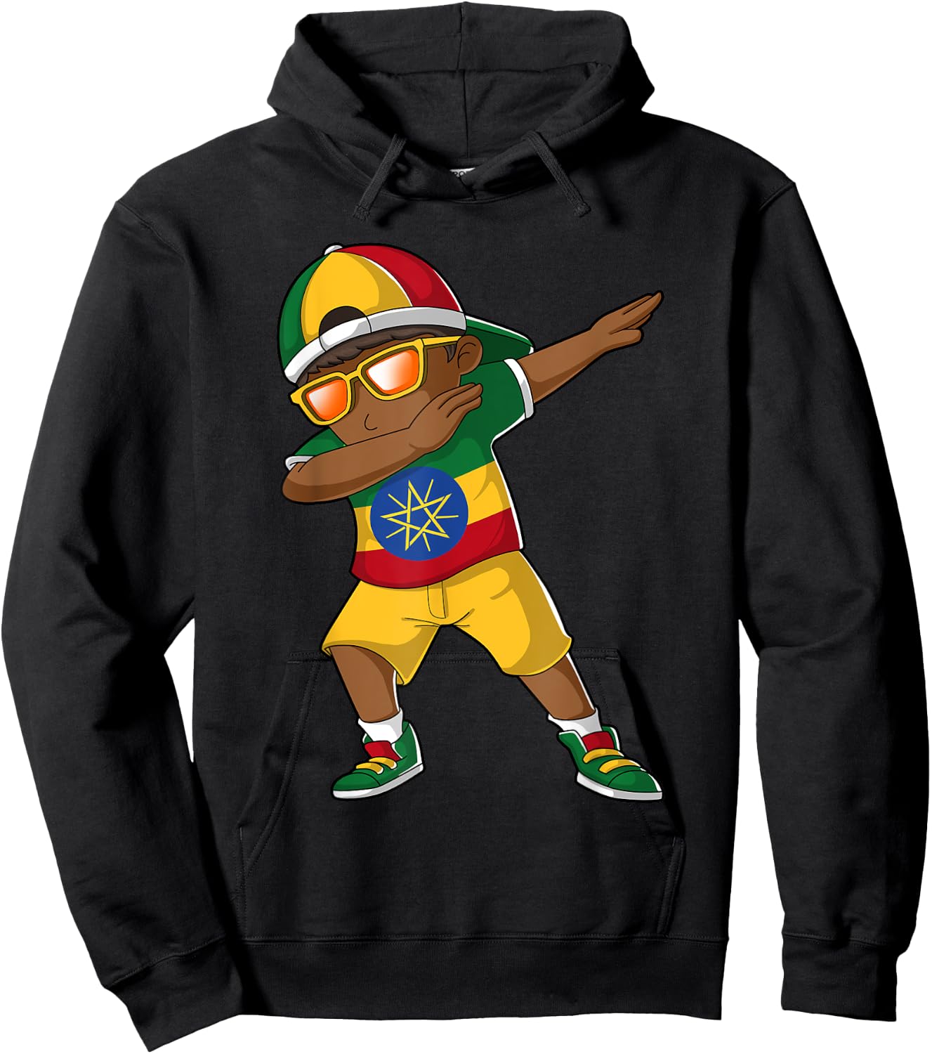 Ethiopian Boy Ethiopia Kid Patriotism Roots Heritage Hoodie - Hoodie | Black