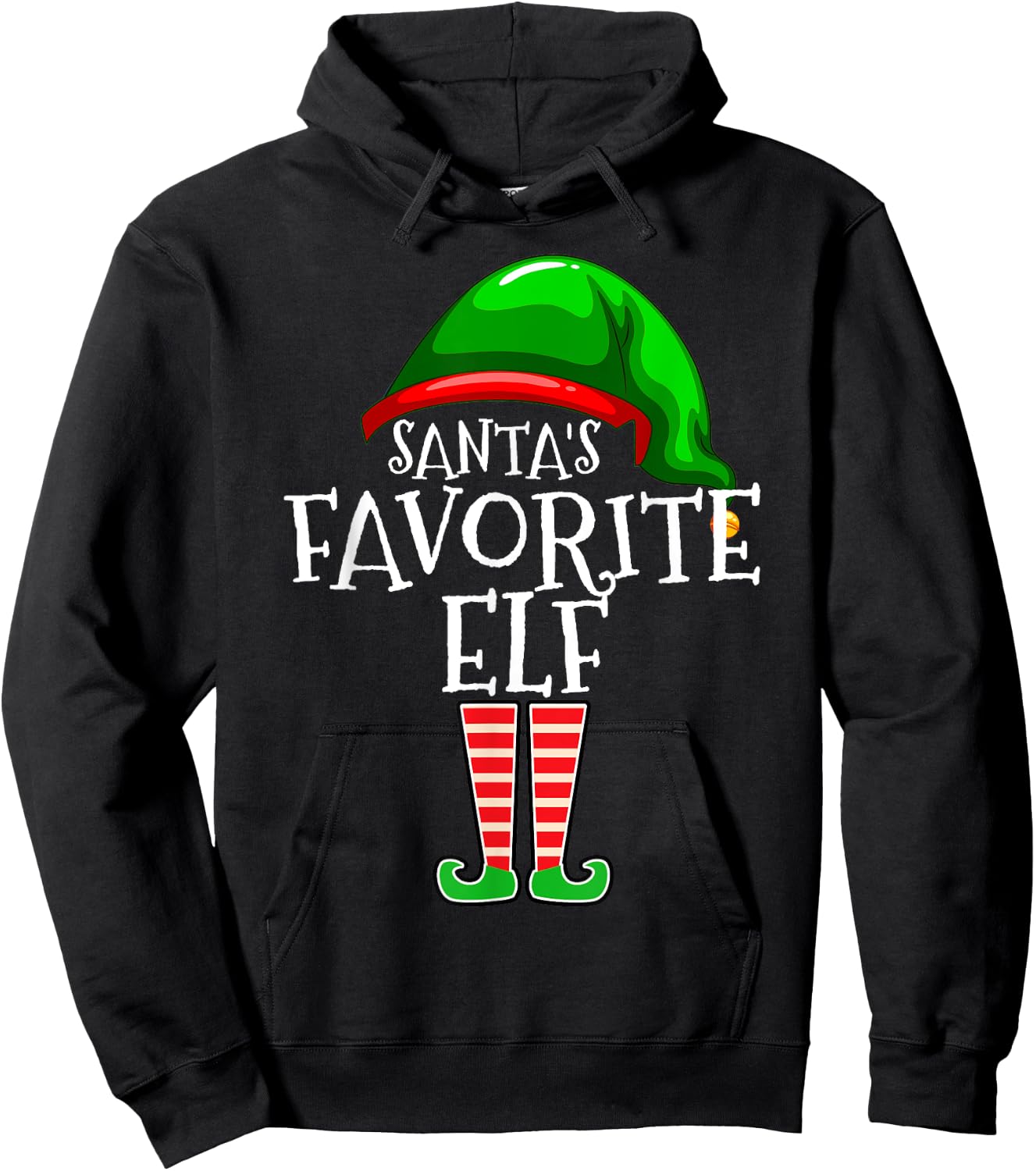 Santa's Favorite Elf Group Matching Family Christmas Gift,Short Sleeve Hoodie - Hoodie | Black