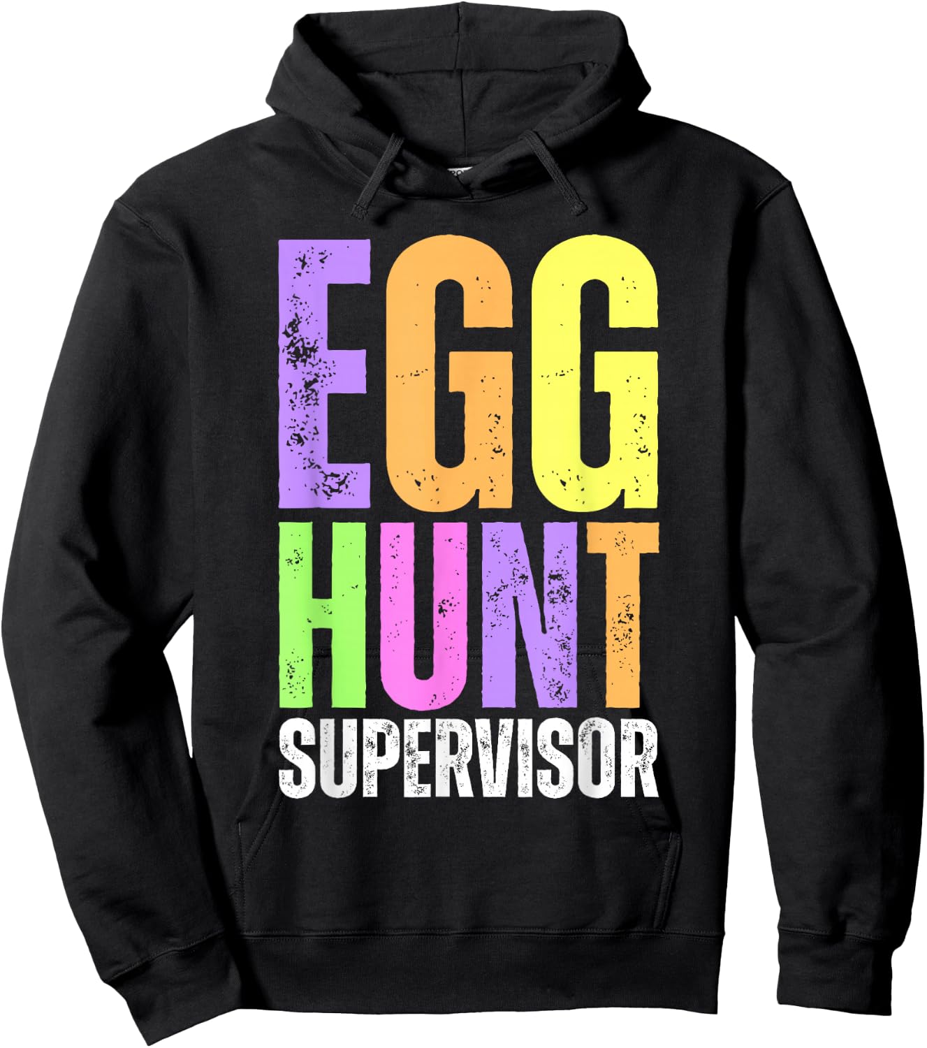 Easter Egg Hunt Supervisor Funny Mom Dad Men Women Kids Hoodie - Hoodie | Black
