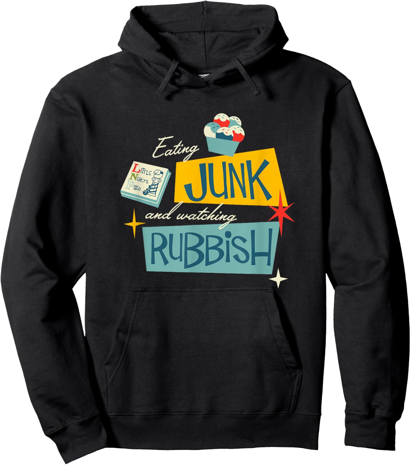 Home Alone Christmas Day Eating Junk and Watching Rubbish Hoodie - Hoodie | Black