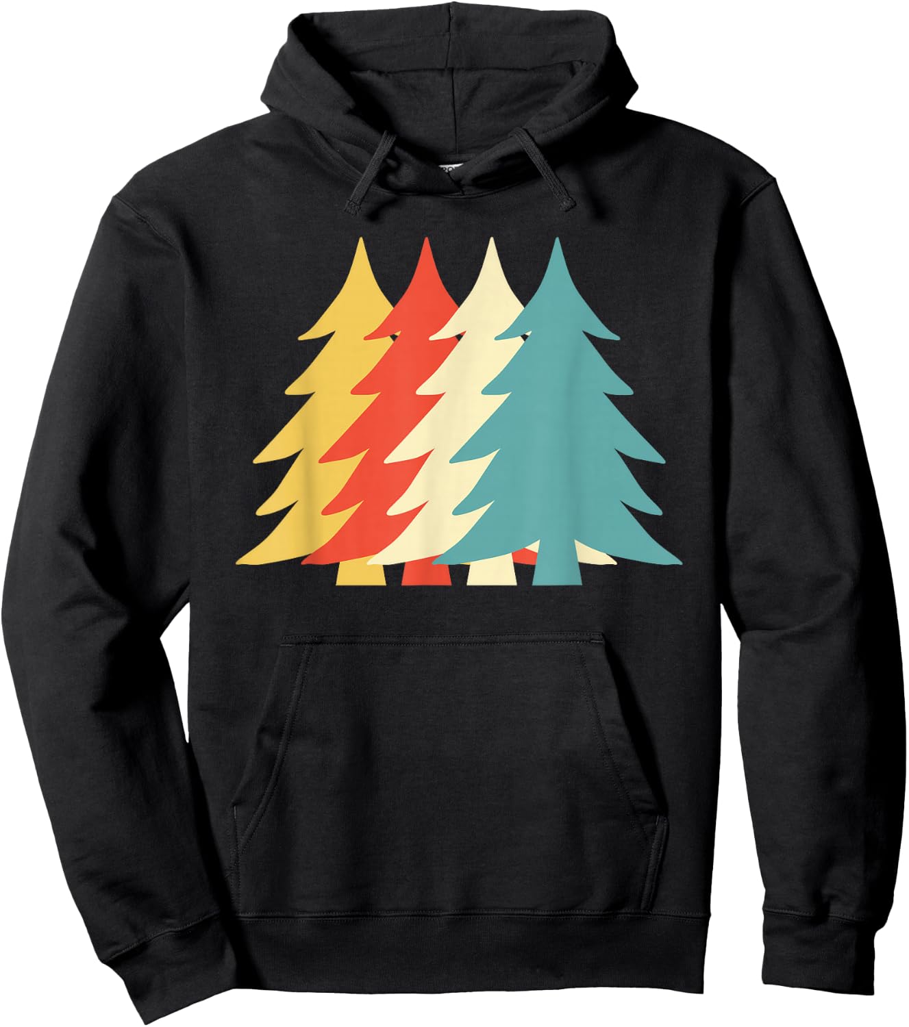 Vintage Christmas Tree Classic Retro Holiday Vibes Pinetree Hoodie - Hoodie | Black