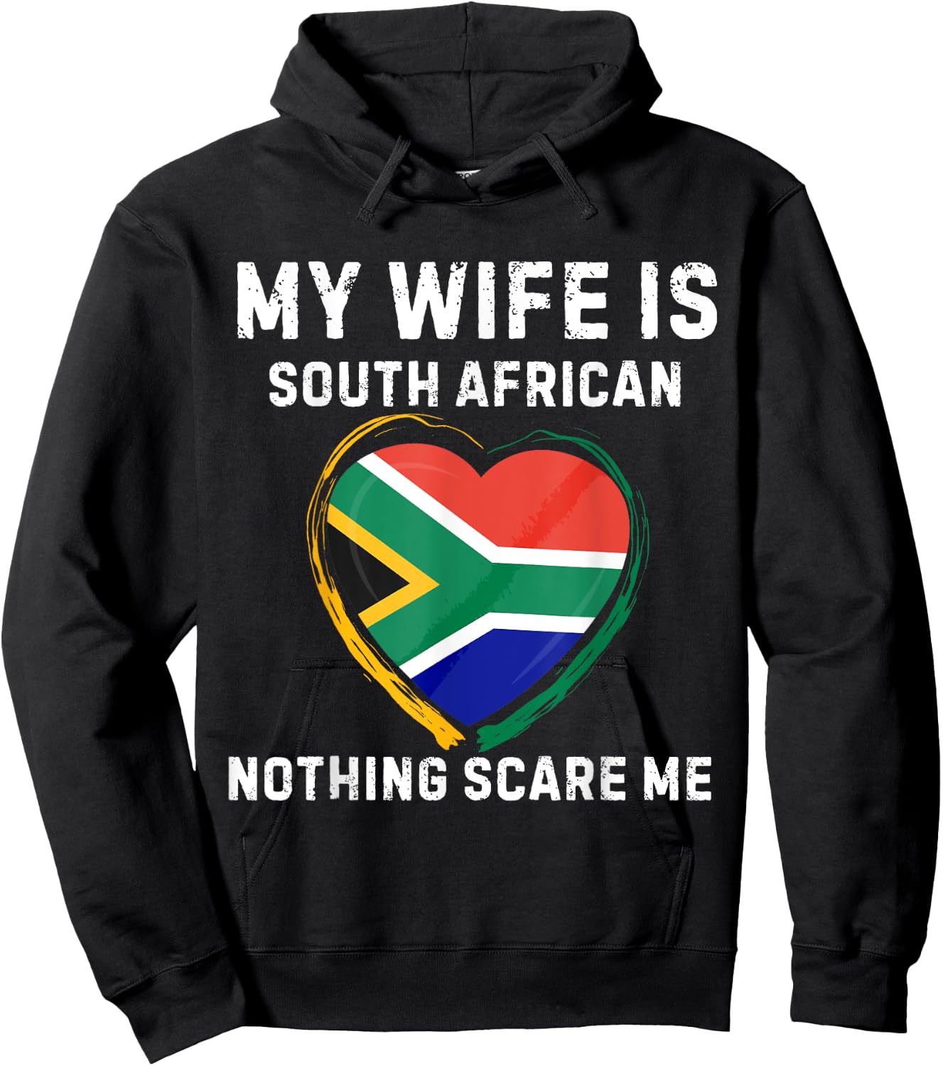 My Wife Is South African South Africa Heritage Flag Husband Hoodie - Hoodie | Black