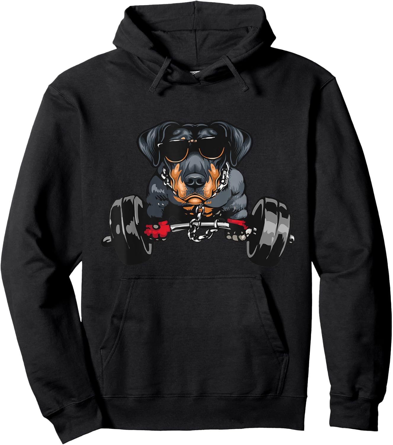 Weightlifter Doberman - Weightlifting Canine Dog Lover Hoodie - Hoodie | Black