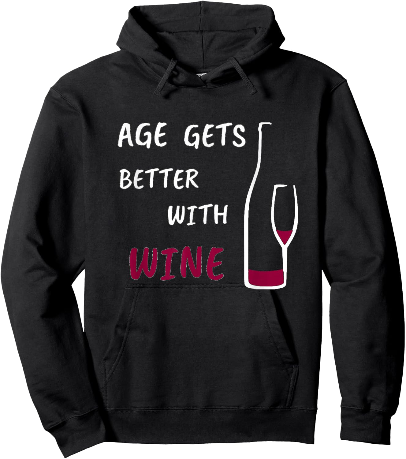 Age gets better with wine Hoodie - Hoodie | Black