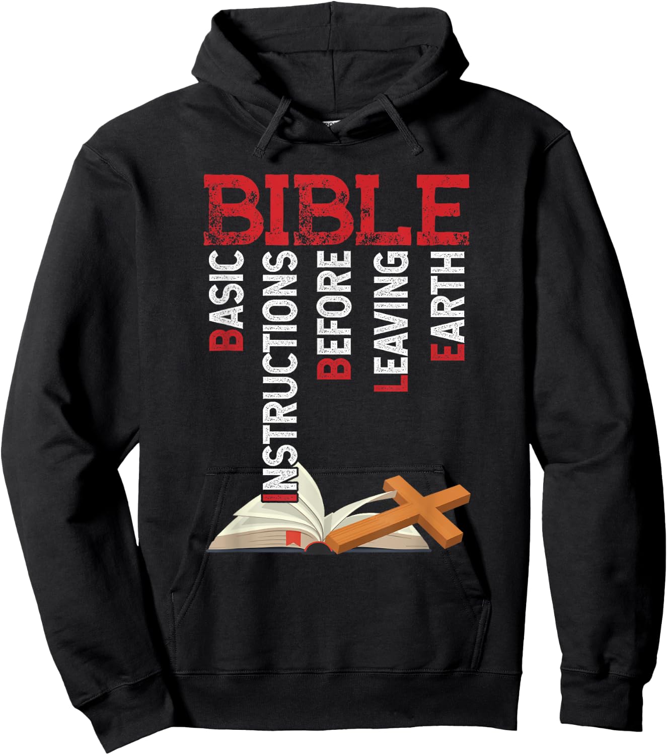 BIBLE Basic Instructions Before Leaving Christian Hoodie - Hoodie | Black