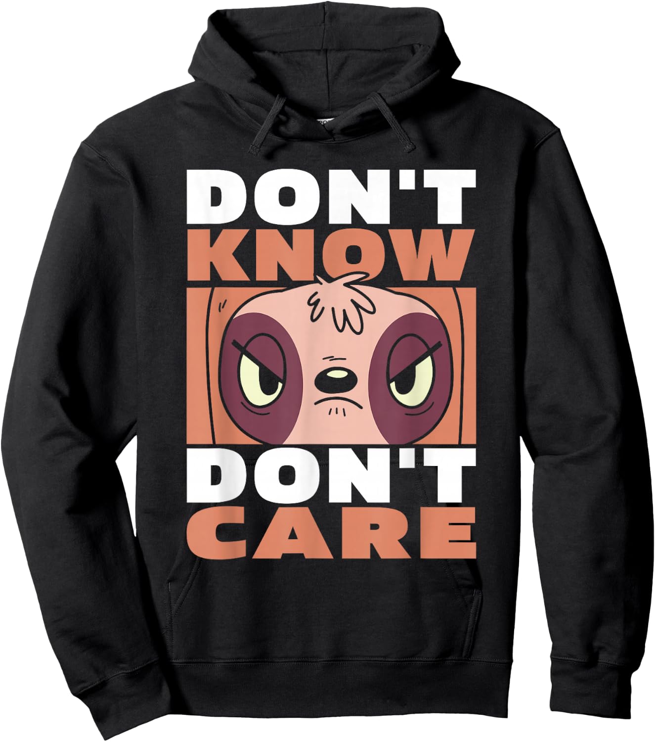 Funny Sloth Wildlife - Animal Dont Know Dont Care Hoodie - Hoodie | Black