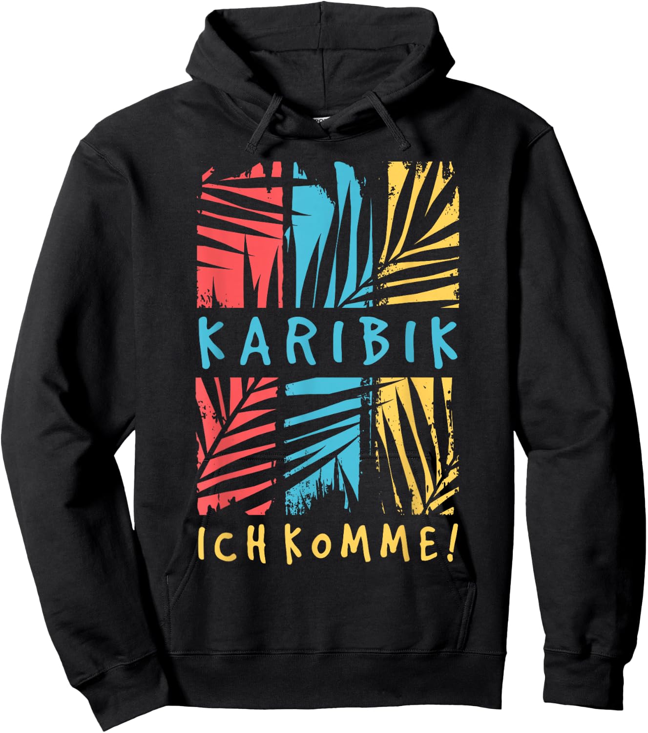 Karibik with German Text "Ich Komme Holiday Travel Fernweh Caribbean, black, s Hoodie - Hoodie | Black
