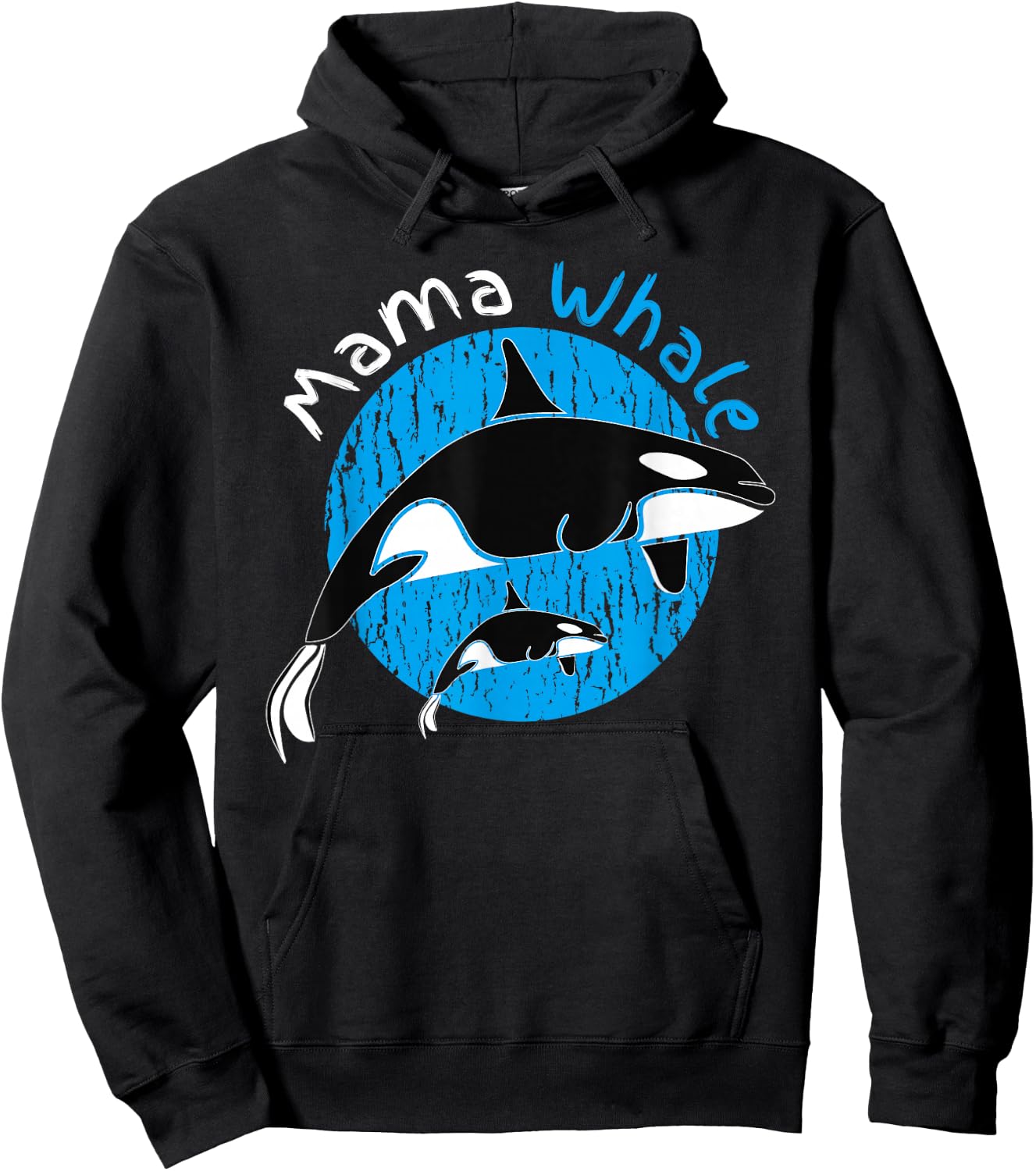 Mama Whale Mom Mother's Day Pregnancy Whale Child Hoodie - Hoodie | Black