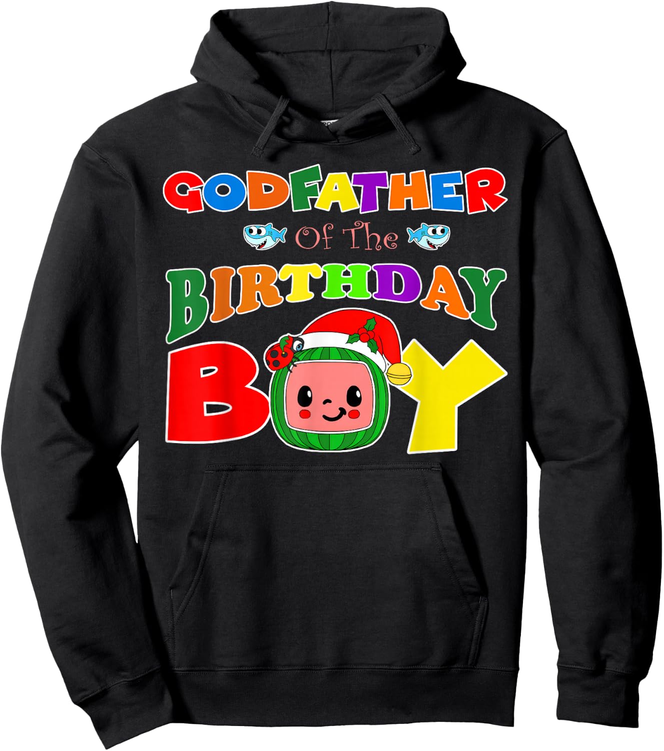 Godfather Of The Birthday Boy Funny Melon Family Matching Hoodie - Hoodie | Black