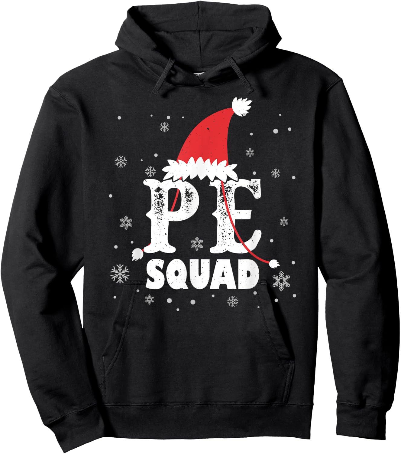 PE Squad Christmas PE Teacher Matching Xmas Hoodie - Hoodie | Black