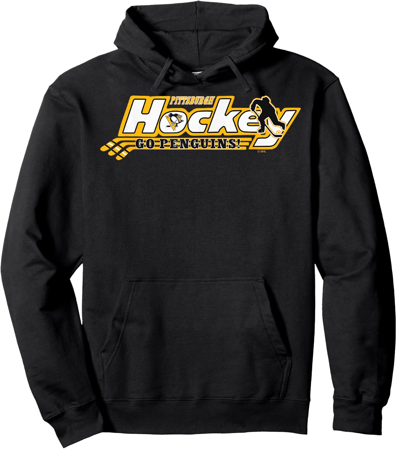 Pittsburgh Penguins Hockey Dark Heather Officially Licensed Hoodie - Hoodie | Black