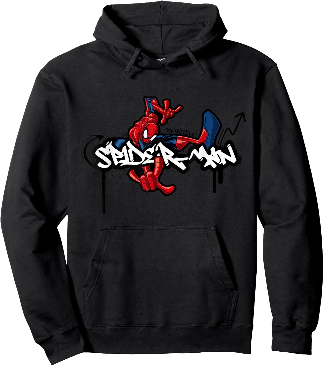 Marvel Super Heroes Amazing Spider-Man Graffiti Tag Style Hoodie - Hoodie | Black