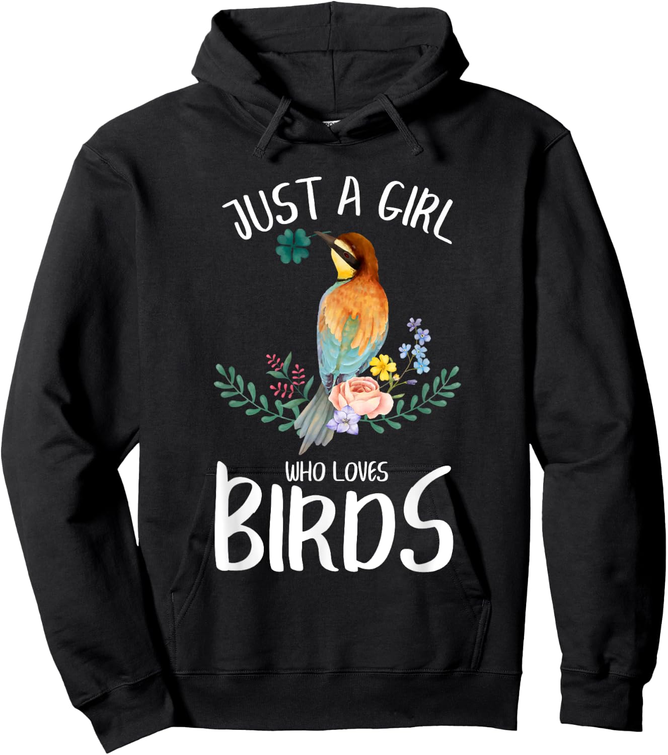 A Girl Who Loves Birds Birding Birdwatching Women Hoodie - Hoodie | Black
