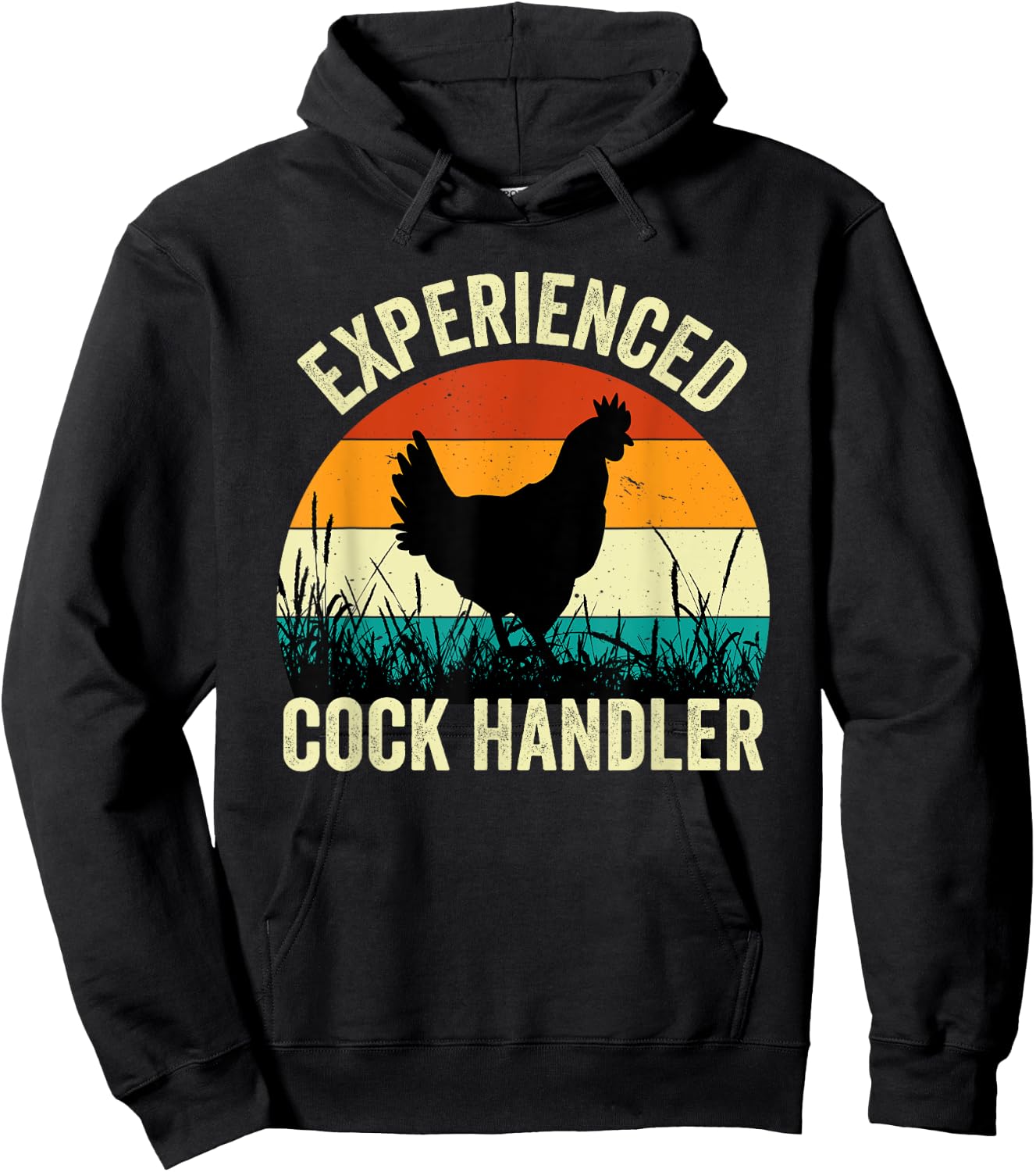 Experienced Cock Handler Funny Chicken Farmer Pun Hoodie - Hoodie | Black